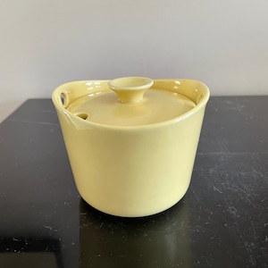 Arabia Pottery Finland Teema Yellow Kaj Frank Lidded Jam Dish or Sugar Bowl