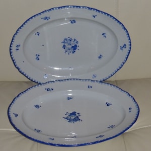 2 Antique Bohemia Pottery Serving Trays 13 3/4" Long By 9 3/4" Wide