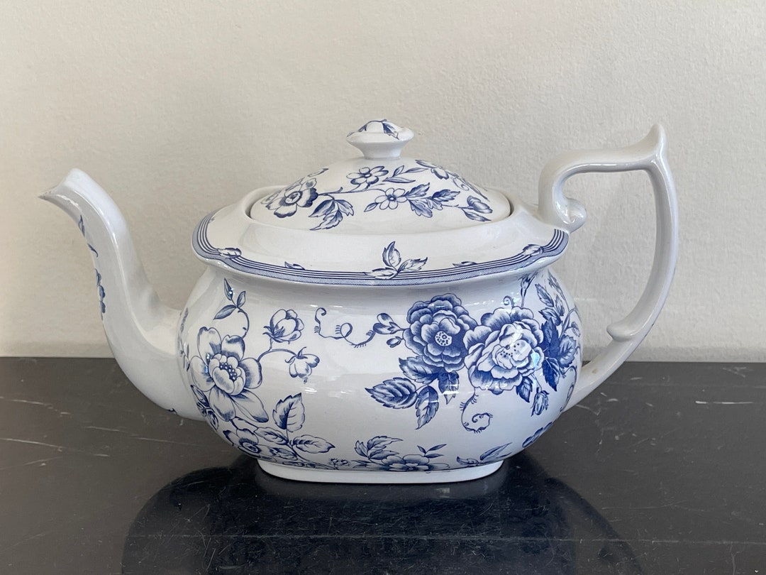 Spode Clifton Blue Floral Pattern Teapot Made Exclusively for Etsy