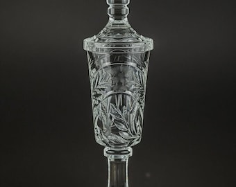 Vintage Cut Crystal Pedestal Lidded Candy Dish – 18