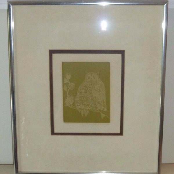 Jennifer Berringer Signed and Framed Print Owls Numbered 159/200