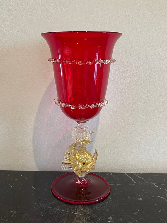 Salviati Venetian Murano Hand Blown Goblet Glass R