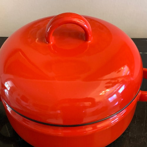 Vintage Carl Aubock shops Ostovics Culinar Auswein Austrian Enamelware Red Pot