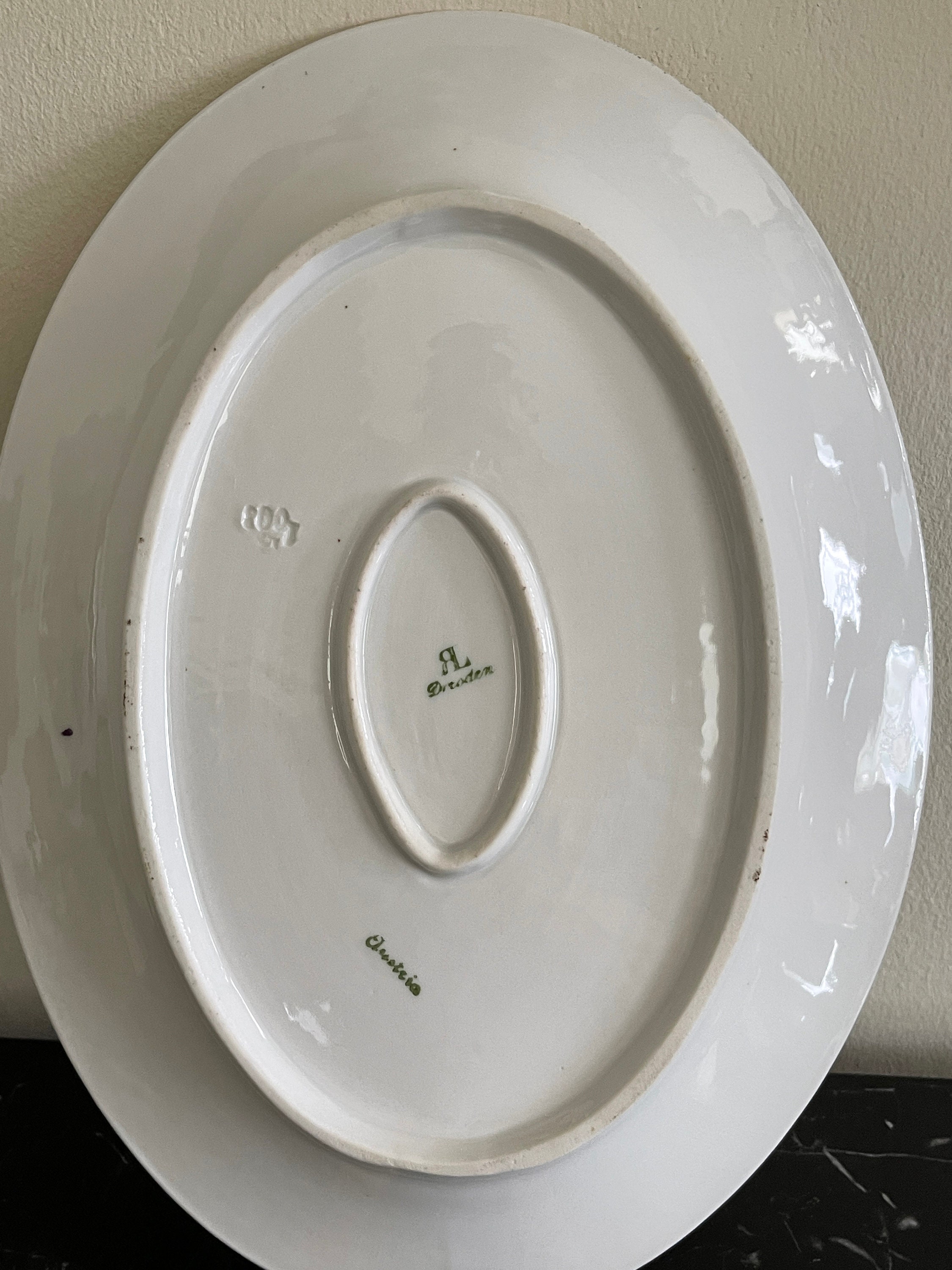 Dresden Porcelain Hand Painted Floral 11 1/4
