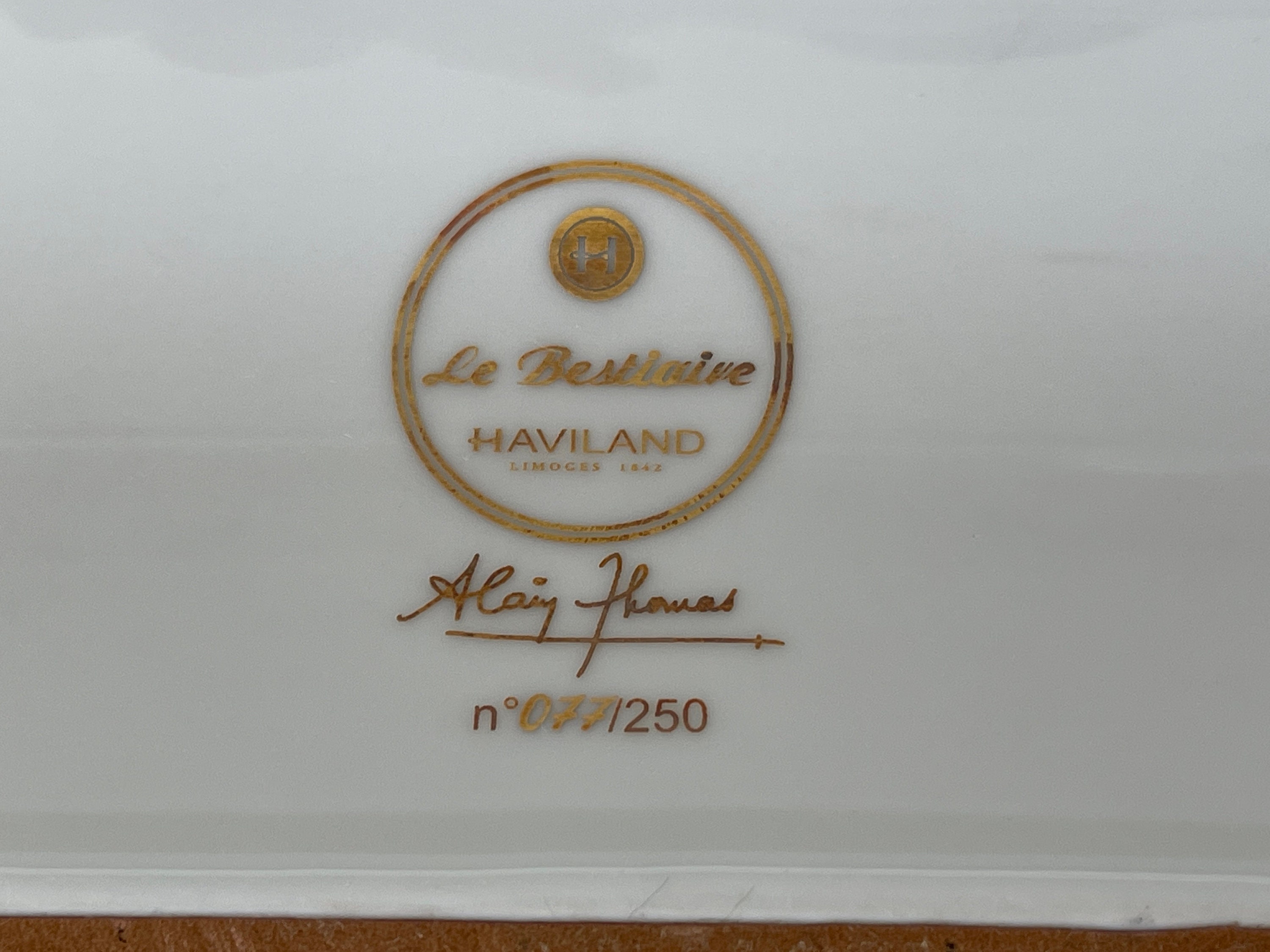 Haviland Limoges Alain Thomas Le Bestiaire Large Limited