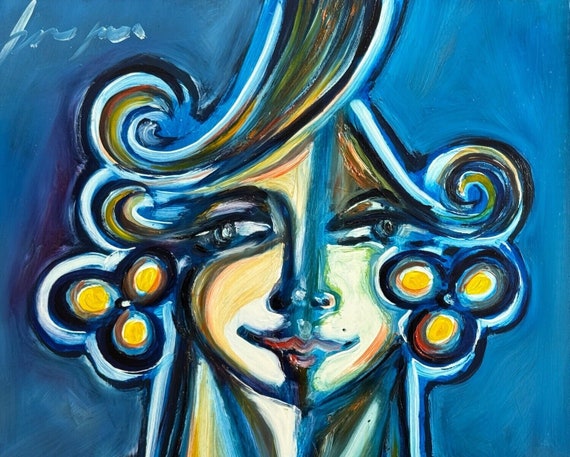Jorgen Fernandez Miami Artist Framed and Signed Acrylic on Board