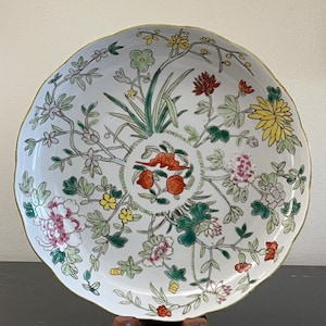 Mid 20C. Chinese Hand Painted Enameled Macau Porcelain Plate