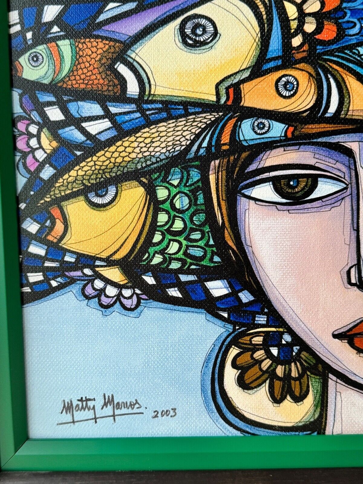 Miami Artist Matty Marcos Three Faces Acrylic Giclee Rectangular ...