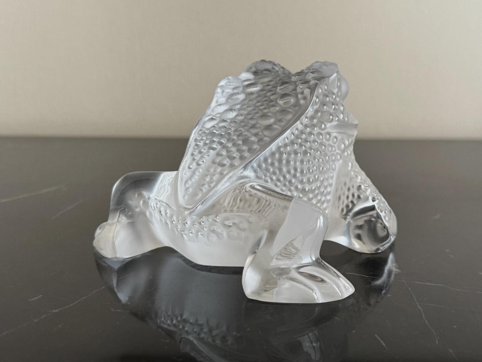 Lalique Crystal France Gregoire Clear Toad Frog Figurine