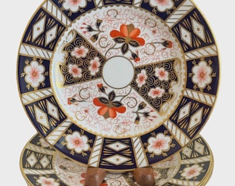 Set di 3 piatti da insalata tradizionali Imari 2451 di Royal Crown Derby - 21,5 cm