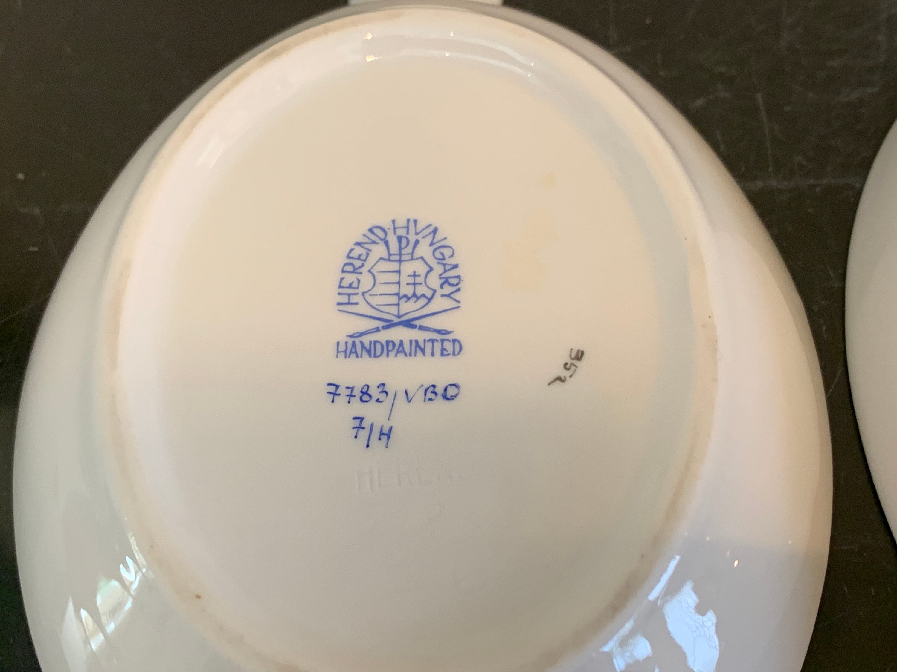 Herend Queen Victoria Hungarian Porcelain Small Oval Plates Dishes