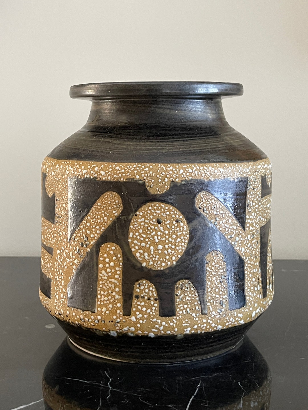 Mid Century Modern Lapid Israel Pottery Vase Etsy