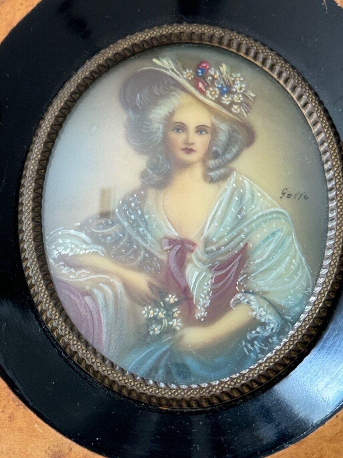 Antique 1800's French Signed Miniature Portrait Painting - Etsy Israel