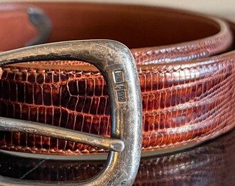 Polo Ralph Lauren Lizard Skin Leather Belt Brown Western Cowboy 29 POLO RALPH LAUREN Genuine Lizard Belt Sz. 28 Brown USA Made  main image 3