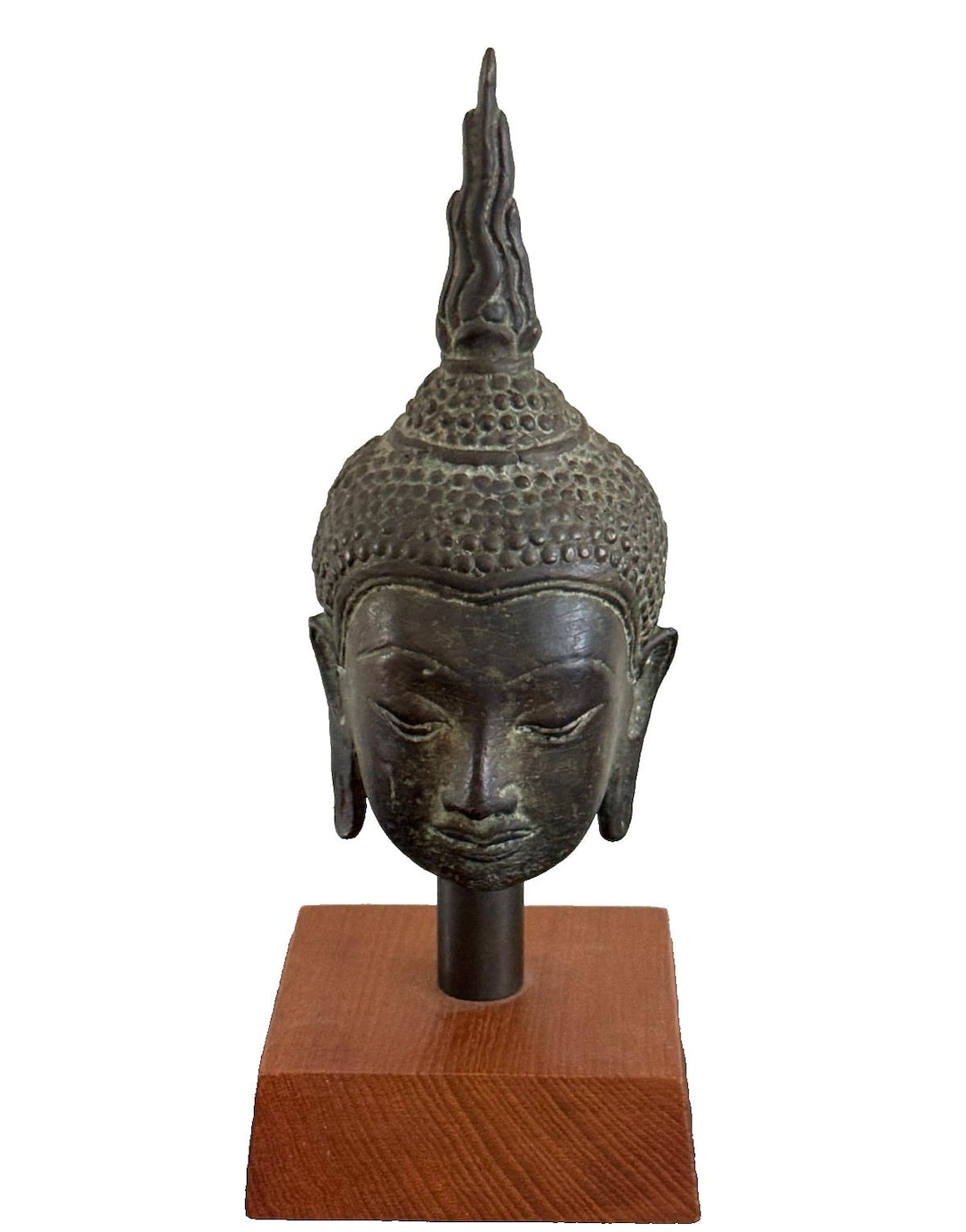 ヴィンテージのタイ製ブロンズ製仏頭、スコータイ様式の像 - Etsy 日本