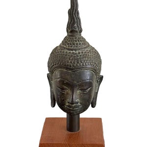 ヴィンテージのタイ製ブロンズ製仏頭、スコータイ様式の像 - Etsy 日本