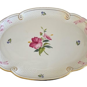 Herend Hungary Chinese Hibiscus Pattern 16" Oval Platter