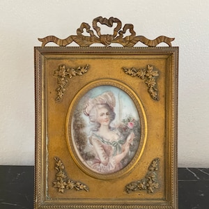 Antique Fine Gilt Dore Metal French Photo Picture Frame *