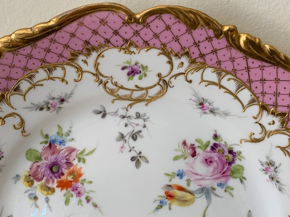 ドレスデン リヒャルト・クレム プレート2枚 & マイセン フラワープレート アンティーク リヒャルト クレム ドレスデン マイセン磁器 花皿