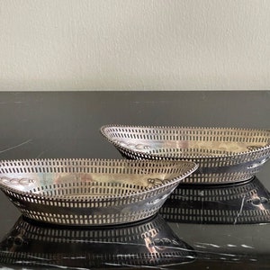 Antique James Dixon & Son Hallmarked Pair of Victorian Pierced Dish 167 Grams