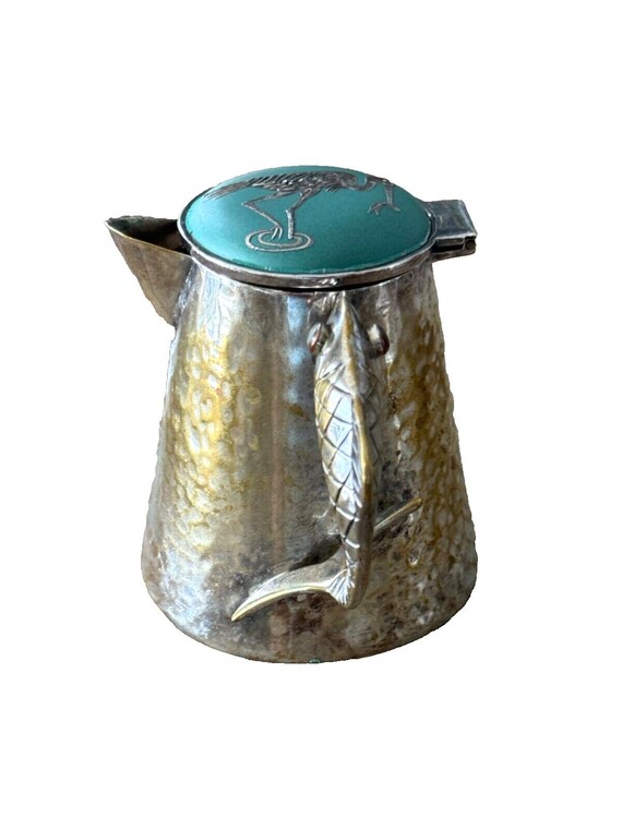 Emilia Castillo Silver Plated Creamer W Silver Overlaid Bird Lid