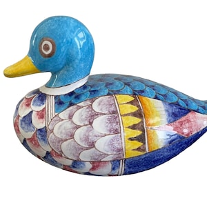 Romano Innocenti Hand Painted Italian Pottery Duck Figurine