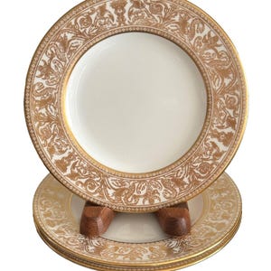 Wedgwood Gold Florentine 6219 Bone China 6" Bread Plates Set of 3