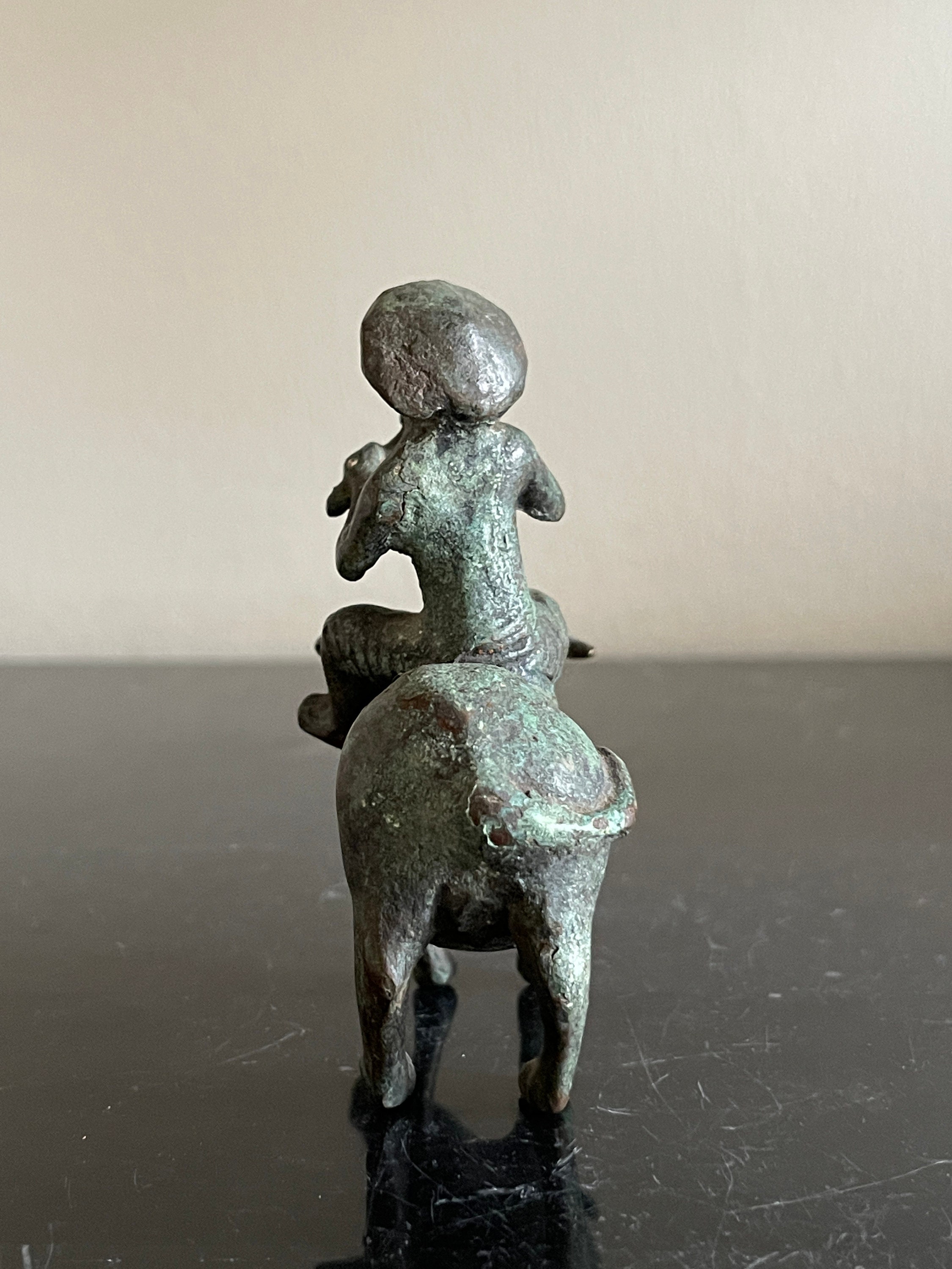 ヴィンテージ 中国の牛に乗る少年のブロンズ像 - Etsy 日本