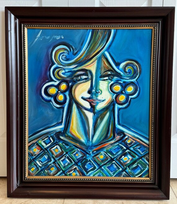 Jorgen Fernandez Miami Artist Framed and Signed Acrylic on Board