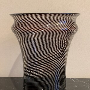 Murano Glass Sergio Asti Venini 1960's Dark Spiral Glass Vase