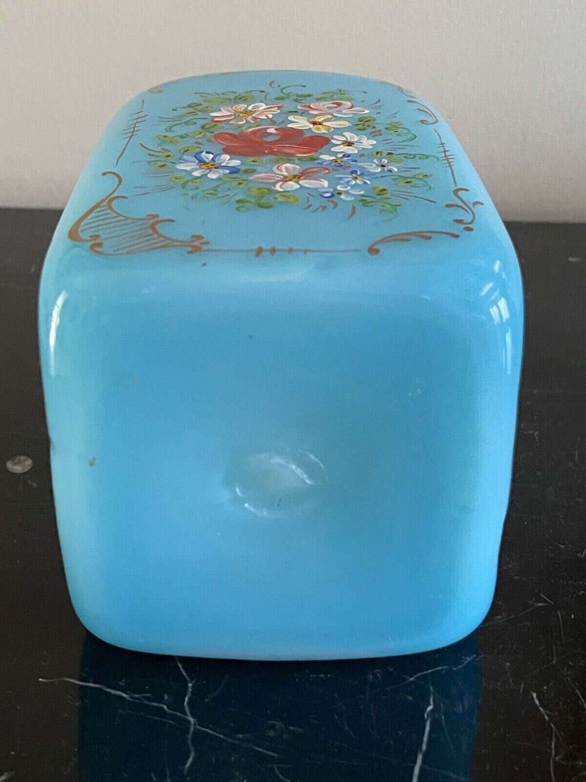Super Blue Opaline Hand Painted Enamel Glass Decanter - Etsy Israel