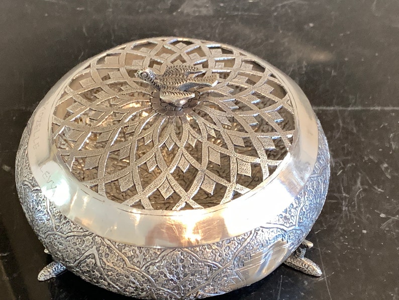 Silver Ornate Persian Islamic Incense Censer Box With Dove Etsy
