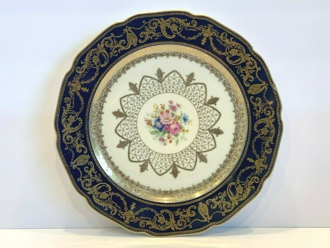 Bohemia Royal Ivory Cobalt Blue and Gold Plate Made in Czechoslovakia ...