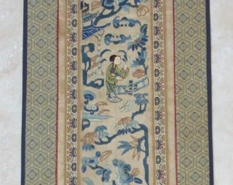 Antique Chinese Embroidered Silk Panel