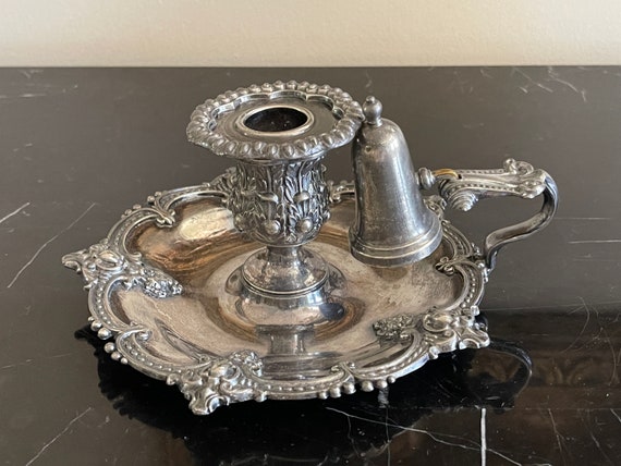 Vintage Meriden Silver Plate Quadruple Plate Victorian Candlestick