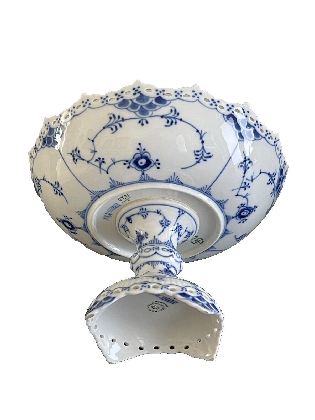 ロイヤルコペンハーゲン 磁器 ブルーフルーテッド フルレース ケーキ皿