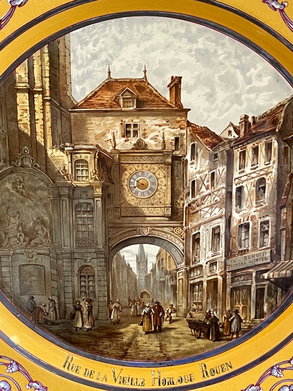 Antique Creil Montereau French Rue De La Vieille Horloge Hand Antique Creil Montereau French Rue De La Vieille Horloge Hand