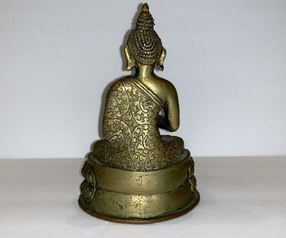 ヴィンテージ仏教タイ金属仏像彫刻 - Etsy 日本