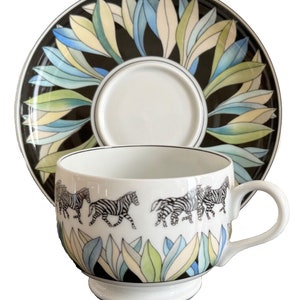 Lalique Lavane Limoges France Porcelain Cup and Saucer