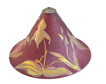 Steven Correia Art Glass Signed 2003 Pink Art Nouveau Style Lamp Shade