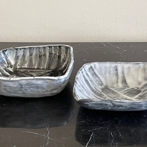 Handcrafted Italian Studio Art Pottery Gray Dishes