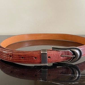 Pat Areias 3 Piece Sterling Silver Genuine Lizard Leather Belt Size 36 Belt *