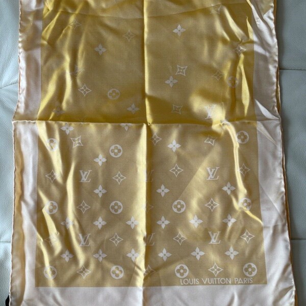 Louis Vuitton Paris 100% Silk Monogram Scarf 46" Long