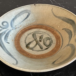 Antique Chinese Swatow Zhangzhou Pottery Ware 9 7/8" Plate *