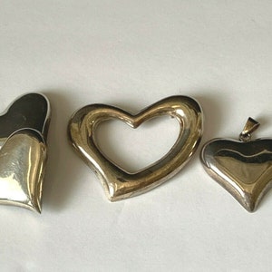 Sterling Silver .925 Mexico Taxco Earrings, Brooch and Pendant Set 64 Grams