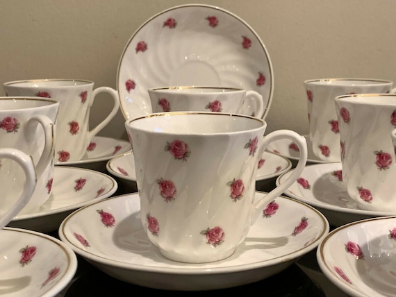 Vintage Gustavsberg Benporslin Sweden Set of 8 Cups and Saucers - Etsy