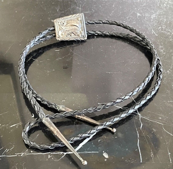Amazing Chief Navajo Sterling Silver Native American Sugulite Bolo Tie Amazing Chief Navajo Sterling Silver Native American Sugulite Bolo Tie