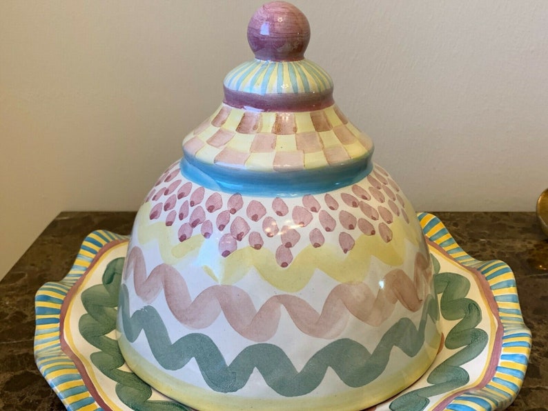 Mackenzie Childs Large Aurora 1996 Domed and Platter Etsy