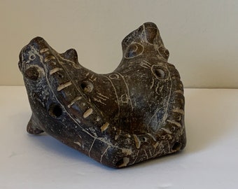 Pre Columbian Carved Stone Ocarina Art Sculpture