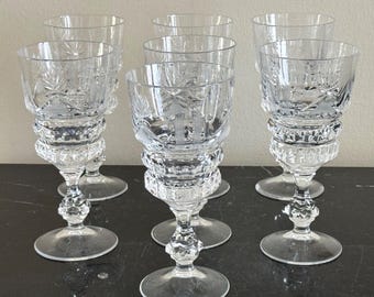 Rogaska Set mit 7 Eleganten Slowenischen 6 1/4 "geschliffenen Kristallgläsern
